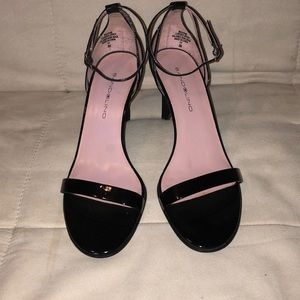 Bandolino Black Patent Strappy Heels -Size 8